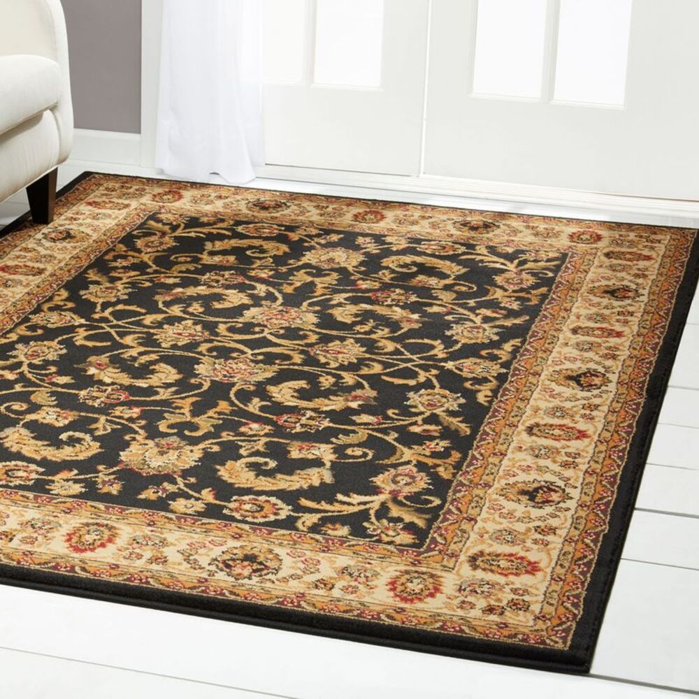 Home Dynamix Area Rugs: Royalty Rug: 3208-457 Black Ivory 3'6"x5'2